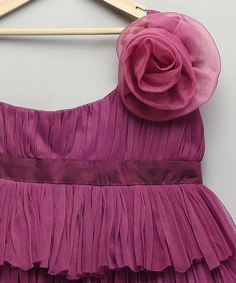 Purple Floral net dress 5