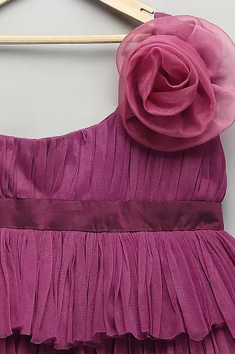 Purple Floral net dress