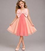 BIG PEACH DOUBLE SHADED BOW DRESS