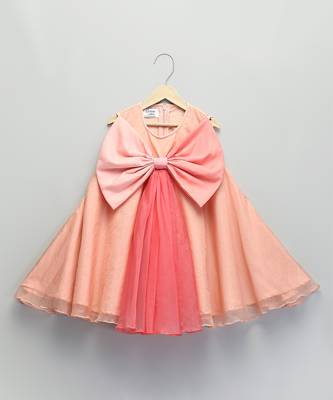 BIG PEACH DOUBLE SHADED BOW DRESS 2