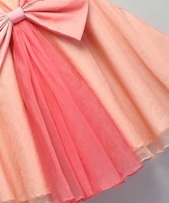 BIG PEACH DOUBLE SHADED BOW DRESS 4