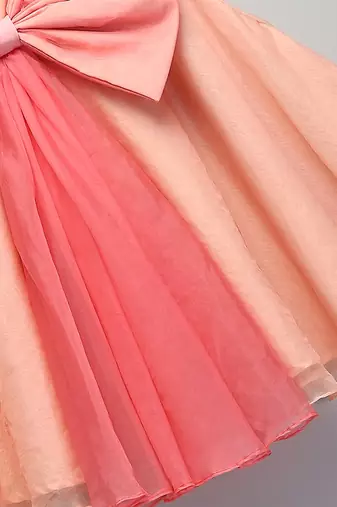 BIG PEACH DOUBLE SHADED BOW DRESS