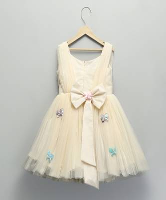 Off white embroidered net dress 4