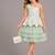 Sea green embroidered net dress