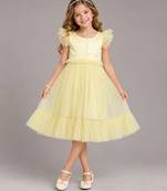 Lime yellow satin dress