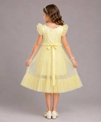 Lime yellow satin dress 2