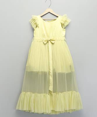Lime yellow satin dress 3