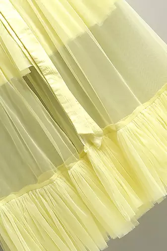 Lime yellow satin dress