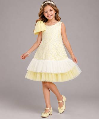 Lime yellow net dress 1
