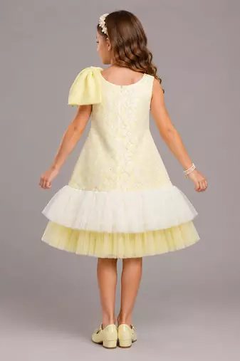 Lime yellow net dress