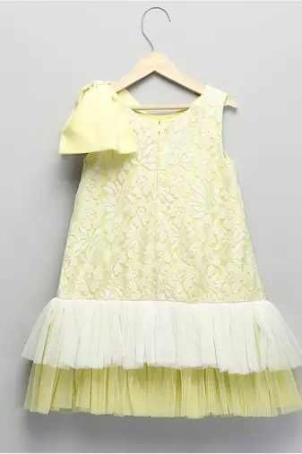Lime yellow net dress