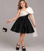 Black Whte Sequin organza dress