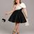 Black Whte Sequin organza dress