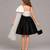 Black Whte Sequin organza dress