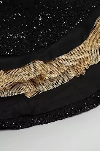 Black Whte Sequin organza dress