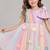 Multicolor embroidered cotton silk dress
