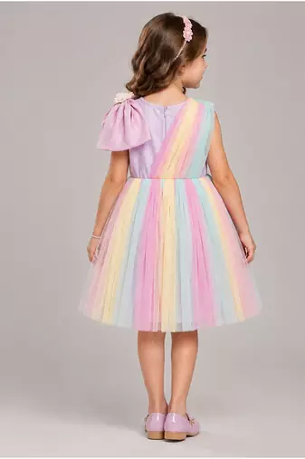 Multicolor embroidered cotton silk dress