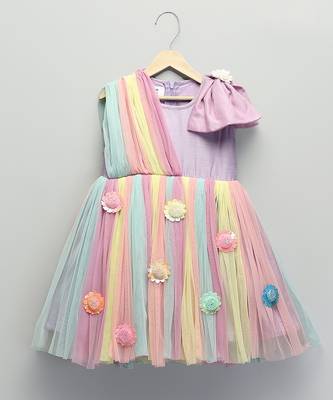 Multicolor embroidered cotton silk dress 3