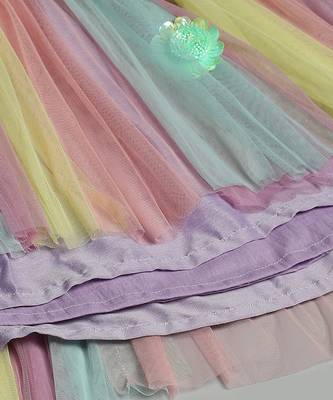 Multicolor embroidered cotton silk dress 4