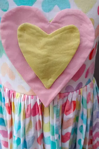 Multicolor printed organza dress