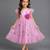 Pink printed net dress