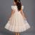 Off white printed net dress