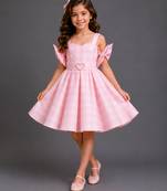 Baby pink woven cotton dress