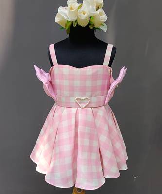 Baby pink woven cotton dress 3