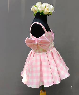 Baby pink woven cotton dress 4
