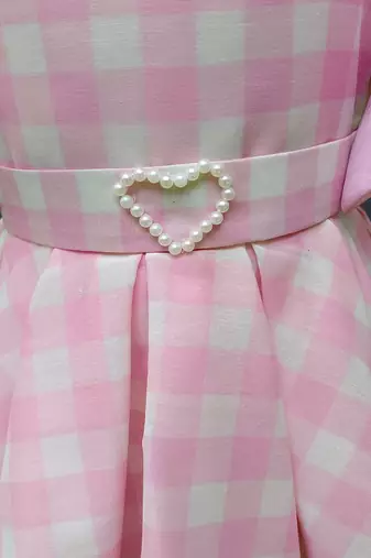Baby pink woven cotton dress