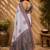 white grey chanderi cotton printed party wear festive 1 minute ready to wear saree with unstitched blouse piece