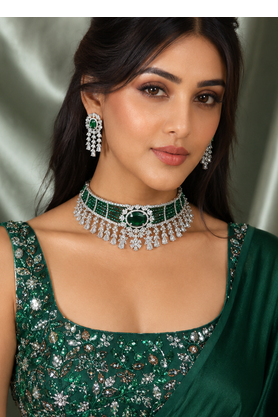 Prestige Rhodium Finish Diamond Choker Set 7