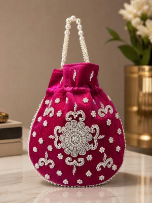 rani pearl embroidered potli bag 2