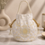 off white pearl embroidered potli bag