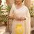 yellow peach pearl embroidered potli bag 
