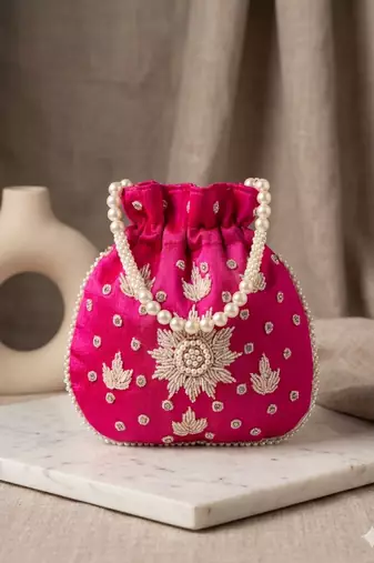  fuchsia rani handcrafted potli bag