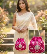  fuchsia rani handcrafted potli bag