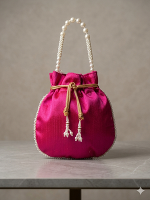  fuchsia rani handcrafted potli bag 3