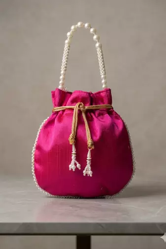  fuchsia rani handcrafted potli bag