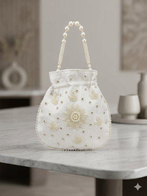  off white handcrafted potli bag 1
