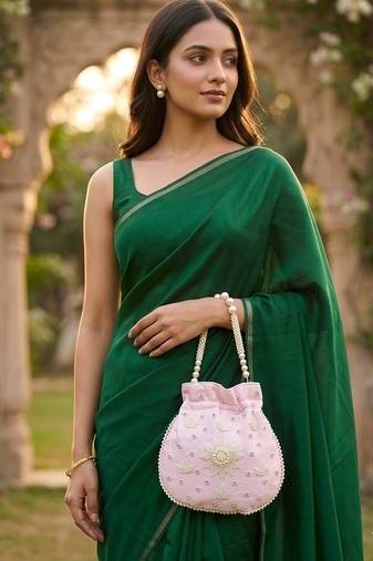  pastel pink handcrafted potli bag