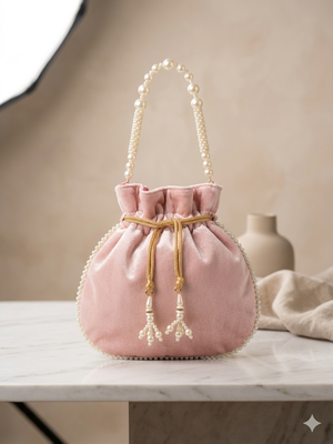  pastel pink handcrafted potli bag 3