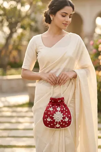  maroon handcrafted potli bag