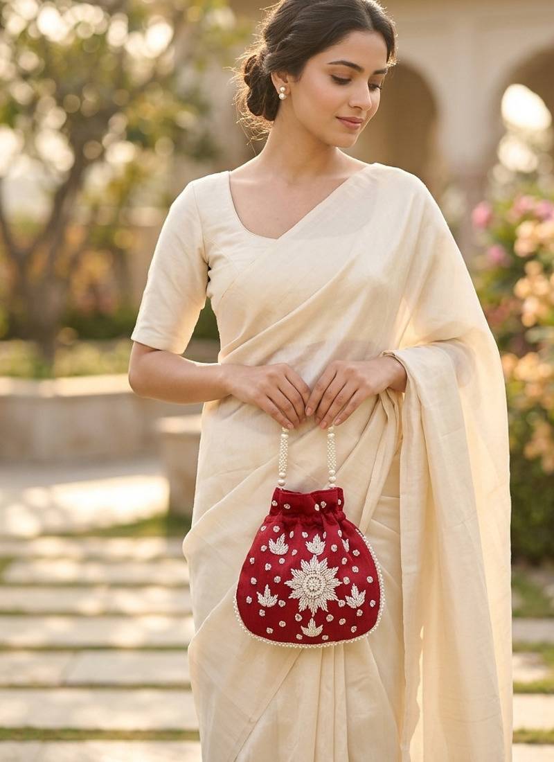  maroon handcrafted potli bag