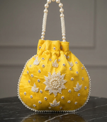  yellow handcrafted potli bag