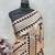 Beige printed satin saree with blouse piece