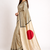Beige printed satin saree with blouse piece