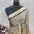 Beige printed satin saree with blouse piece