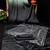 Black printed satin saree with blouse piece