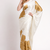 Mustard printed satin saree with blouse piece